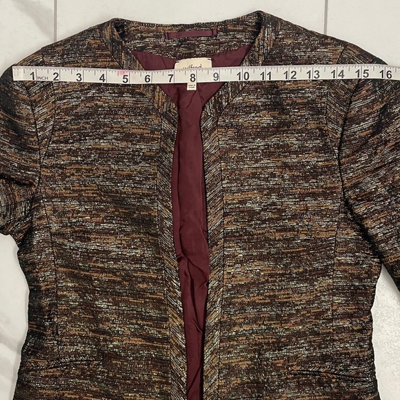 Wilfred Cropped Brown Tailored Blazer with Metallic Sheen Size 6 - Picture 11 of 14
